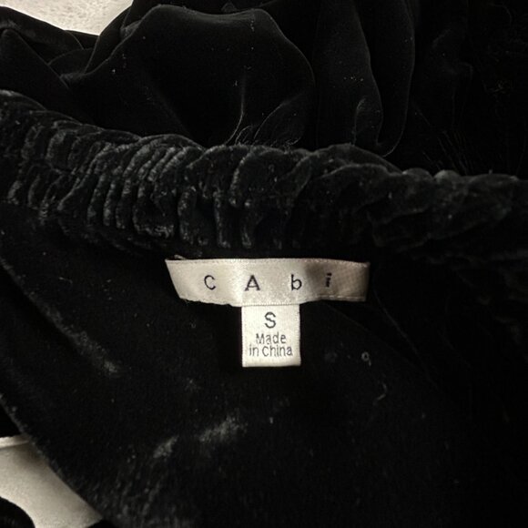 Cabi Womens Black Velvet Swing Jacket Small Style #158 Balloon Sleeve Silk Blend - Picture 3 of 8